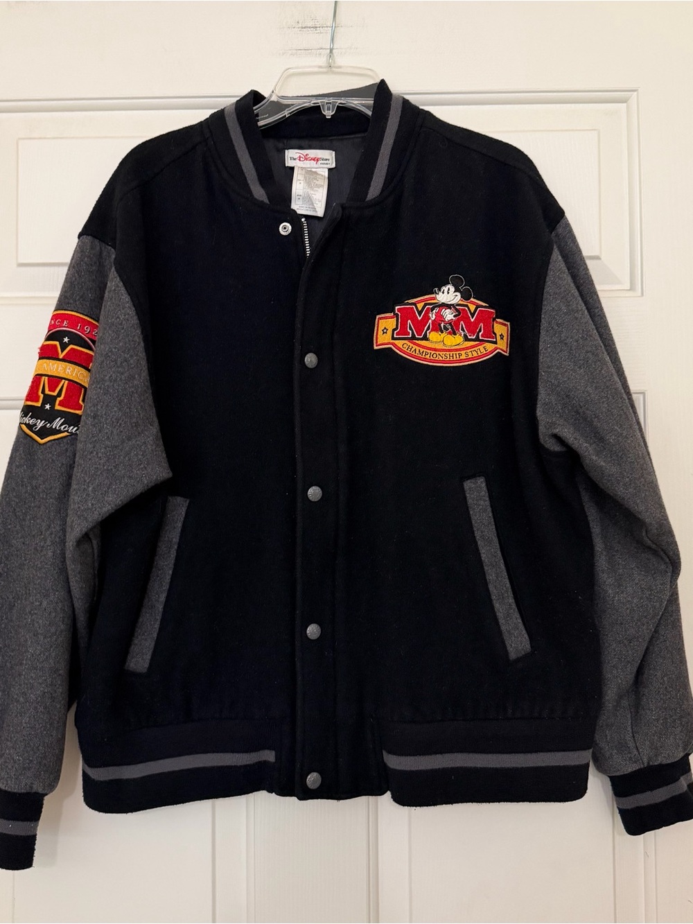 Vintage Disney Store Mickey Mouse Letterman Jacket Varsity Wool Blend Sz Medium